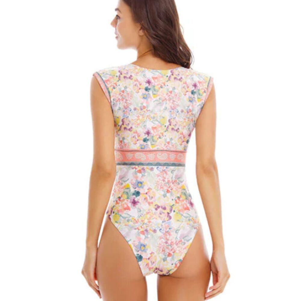 Cosita Linda One Piece Plunging Reversible Swim Suit - Women S - NEW w Tags - Picture 2 of 8